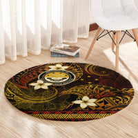 FSM Culture Day Round Carpet Tribal Pattern Gold Version LT01 - Polynesian Pride