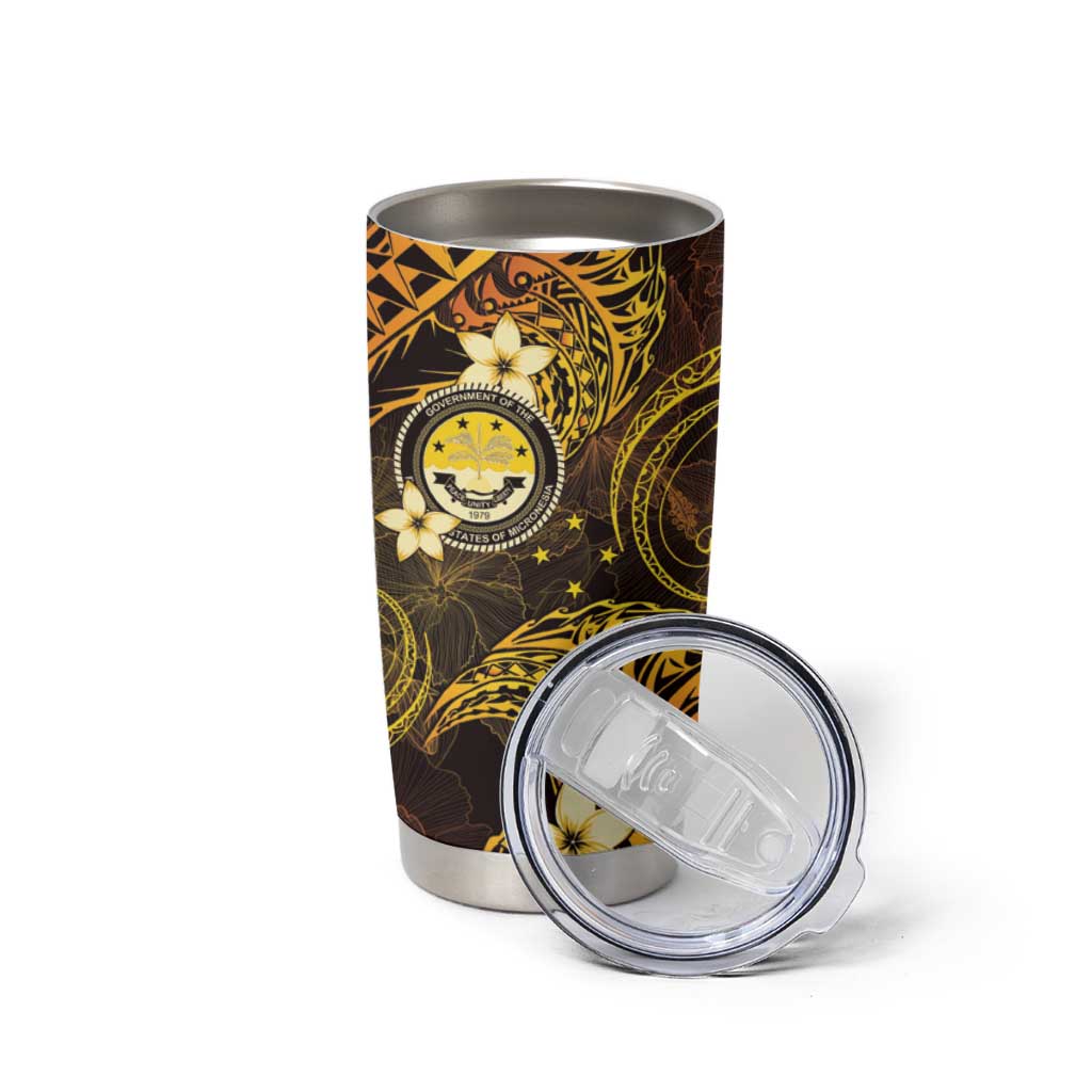 FSM Culture Day Tumbler Cup Tribal Pattern Gold Version