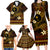 FSM Chuuk State Family Matching Long Sleeve Bodycon Dress and Hawaiian Shirt Tribal Pattern Gold Version LT01 - Polynesian Pride