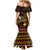 FSM Chuuk State Family Matching Mermaid Dress and Hawaiian Shirt Tribal Pattern Gold Version LT01 - Polynesian Pride