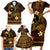 FSM Chuuk State Family Matching Short Sleeve Bodycon Dress and Hawaiian Shirt Tribal Pattern Gold Version LT01 - Polynesian Pride