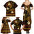 FSM Chuuk State Family Matching Summer Maxi Dress and Hawaiian Shirt Tribal Pattern Gold Version LT01 - Polynesian Pride