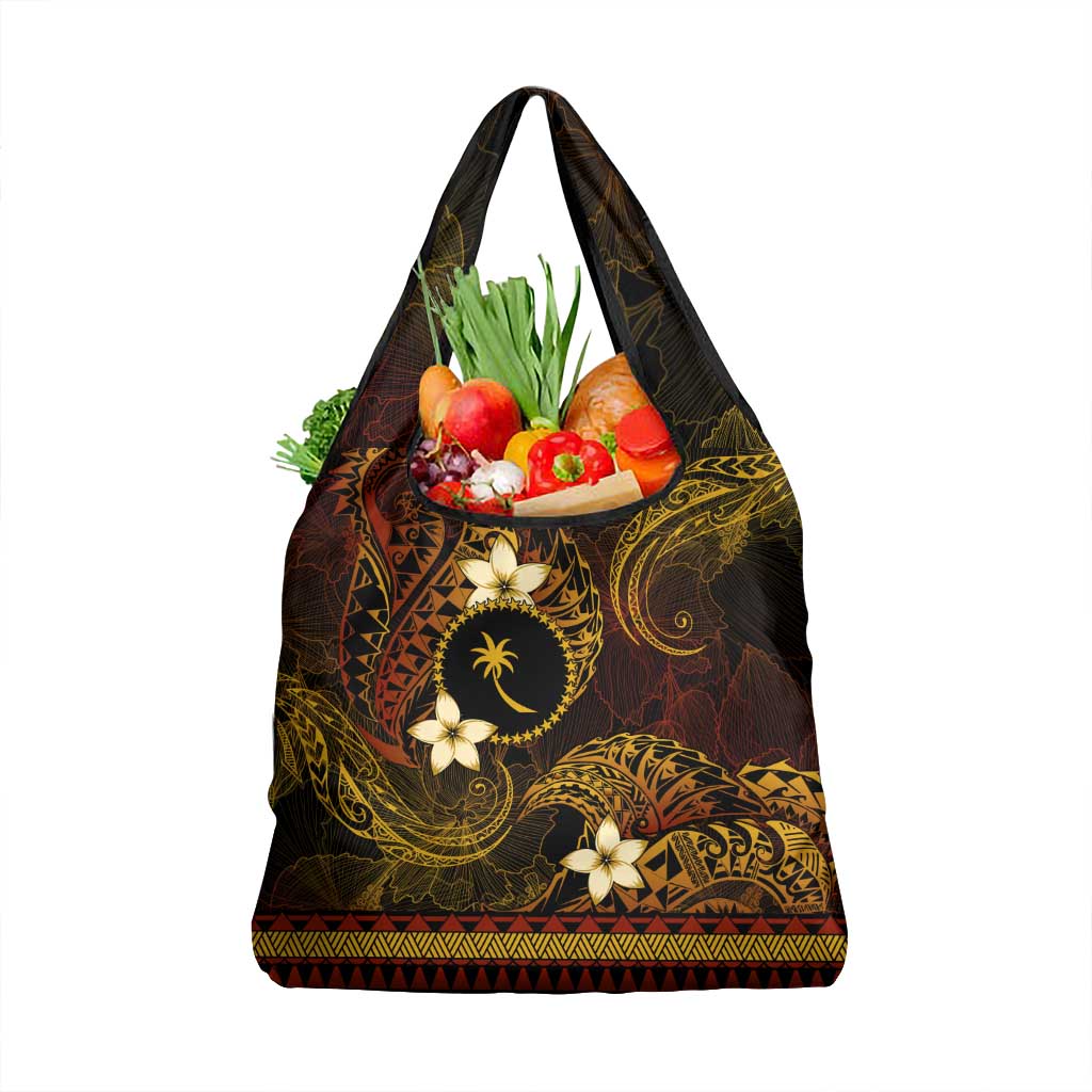 FSM Chuuk State Grocery Bag Tribal Pattern Gold Version