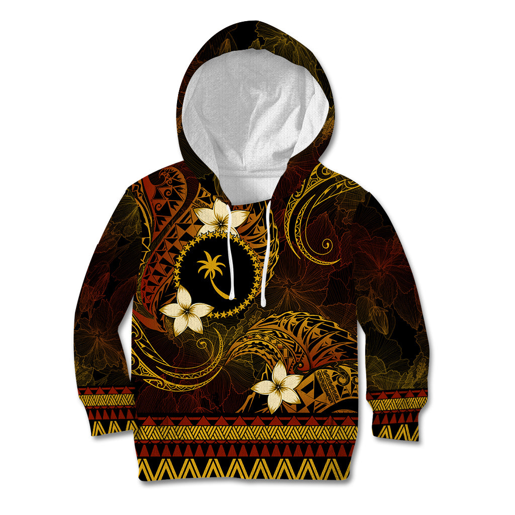 FSM Chuuk State Kid Hoodie Tribal Pattern Gold Version LT01 Hoodie Gold - Polynesian Pride