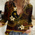 FSM Chuuk State Women Casual Shirt Tribal Pattern Gold Version LT01 Female Gold - Polynesian Pride