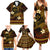 FSM Kosrae State Family Matching Summer Maxi Dress and Hawaiian Shirt Tribal Pattern Gold Version LT01 - Polynesian Pride