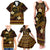 FSM Kosrae State Family Matching Tank Maxi Dress and Hawaiian Shirt Tribal Pattern Gold Version LT01 - Polynesian Pride