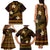 FSM Kosrae State Family Matching Tank Maxi Dress and Hawaiian Shirt Tribal Pattern Gold Version LT01 - Polynesian Pride