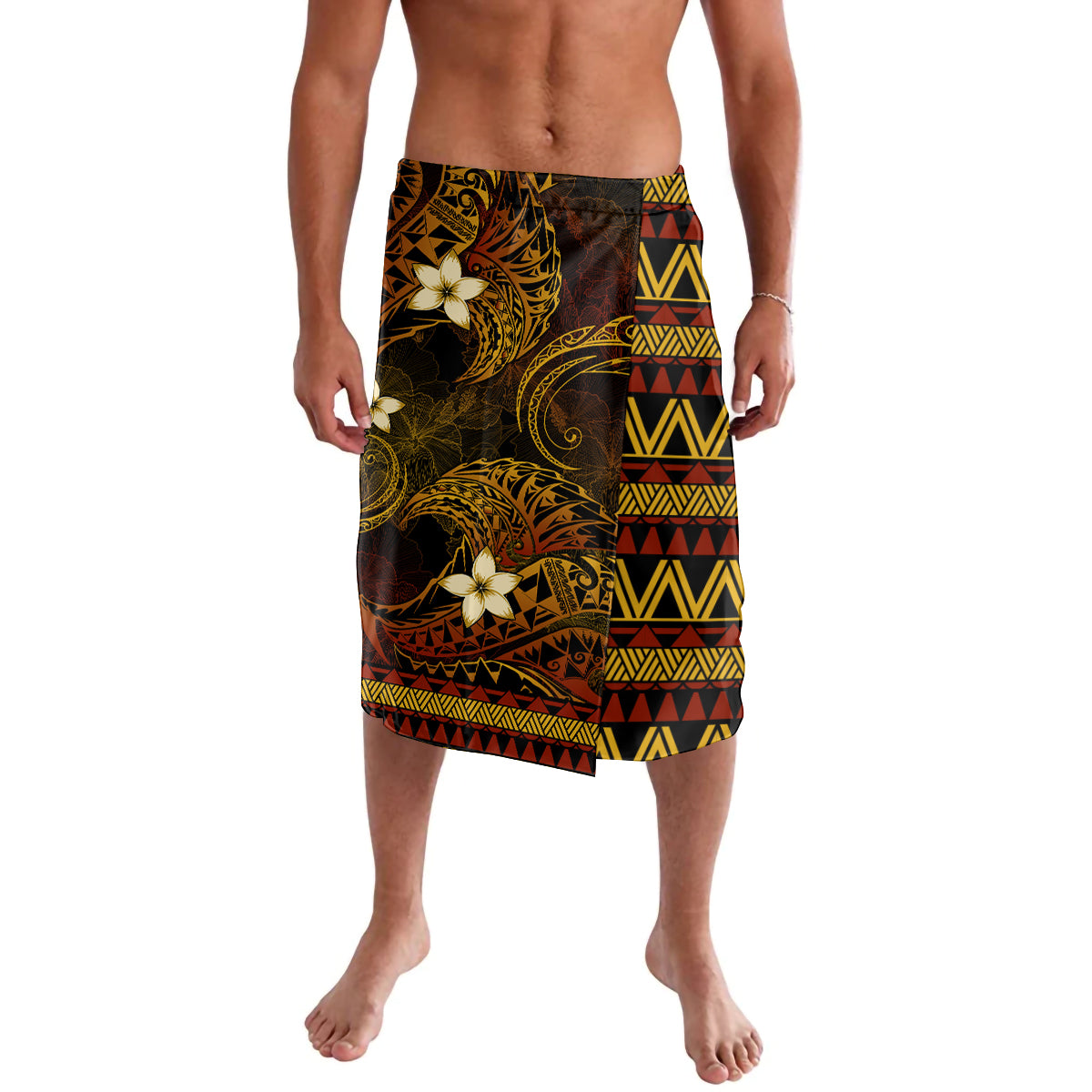 FSM Kosrae State Lavalava Tribal Pattern Gold Version LT01 Gold - Polynesian Pride