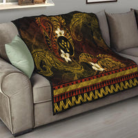 FSM Kosrae State Quilt Tribal Pattern Gold Version LT01 - Polynesian Pride