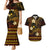 FSM Pohnpei State Couples Matching Mermaid Dress and Hawaiian Shirt Tribal Pattern Gold Version LT01 Gold - Polynesian Pride