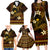 FSM Pohnpei State Family Matching Long Sleeve Bodycon Dress and Hawaiian Shirt Tribal Pattern Gold Version LT01 - Polynesian Pride