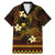 FSM Pohnpei State Family Matching Mermaid Dress and Hawaiian Shirt Tribal Pattern Gold Version LT01 Dad's Shirt - Short Sleeve Gold - Polynesian Pride