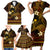 FSM Pohnpei State Family Matching Short Sleeve Bodycon Dress and Hawaiian Shirt Tribal Pattern Gold Version LT01 - Polynesian Pride