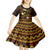 FSM Pohnpei State Kid Short Sleeve Dress Tribal Pattern Gold Version LT01 - Polynesian Pride