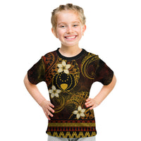 FSM Pohnpei State Kid T Shirt Tribal Pattern Gold Version LT01 Gold - Polynesian Pride