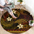 FSM Pohnpei State Round Carpet Tribal Pattern Gold Version