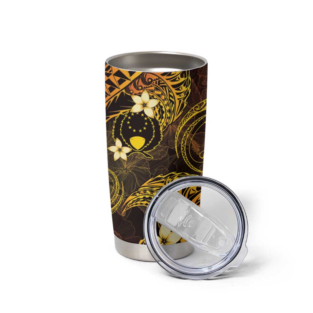 FSM Pohnpei State Tumbler Cup Tribal Pattern Gold Version