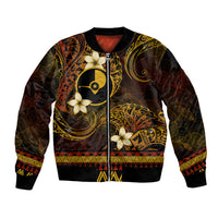 FSM Yap State Bomber Jacket Tribal Pattern Gold Version LT01 Unisex Gold - Polynesian Pride