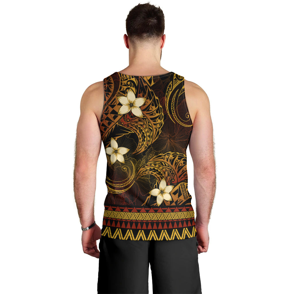FSM Yap State Men Tank Top Tribal Pattern Gold Version LT01 - Polynesian Pride