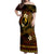 FSM Yap State Off Shoulder Maxi Dress Tribal Pattern Gold Version LT01 Women Gold - Polynesian Pride