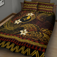 FSM Yap State Quilt Bed Set Tribal Pattern Gold Version