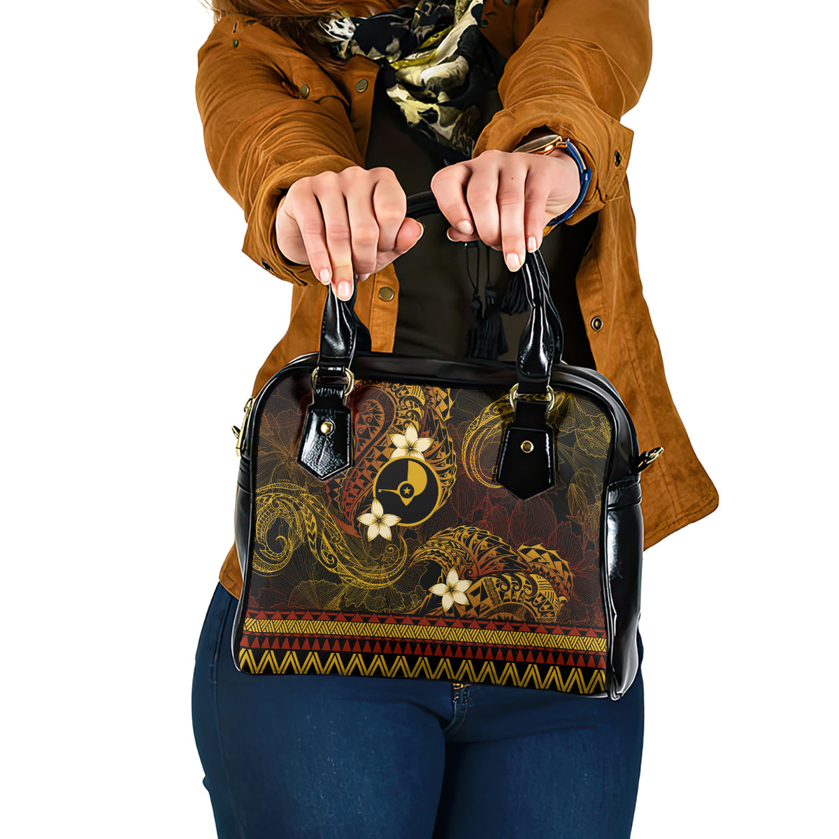 FSM Yap State Shoulder Handbag Tribal Pattern Gold Version