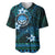 FSM Culture Day Baseball Jersey Tribal Pattern Ocean Version LT01 Blue - Polynesian Pride