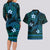 FSM Culture Day Couples Matching Long Sleeve Bodycon Dress and Hawaiian Shirt Tribal Pattern Ocean Version LT01 - Polynesian Pride