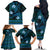 FSM Culture Day Family Matching Off Shoulder Long Sleeve Dress and Hawaiian Shirt Tribal Pattern Ocean Version LT01 - Polynesian Pride