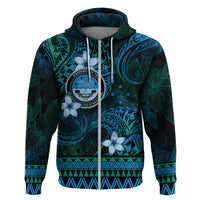 FSM Culture Day Hoodie Tribal Pattern Ocean Version LT01 Zip Hoodie Blue - Polynesian Pride