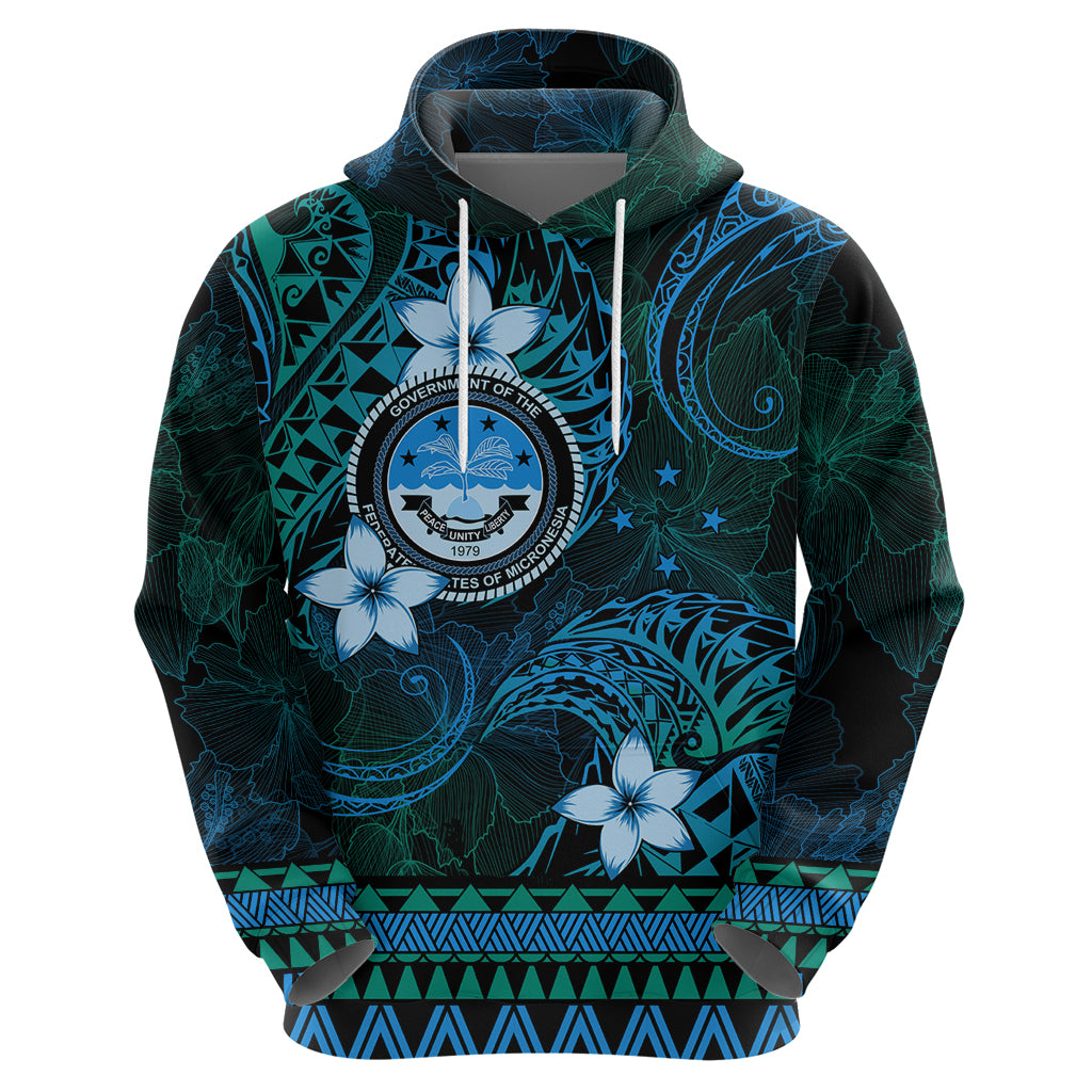 FSM Culture Day Hoodie Tribal Pattern Ocean Version LT01 - Polynesian Pride