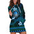 FSM Culture Day Hoodie Dress Tribal Pattern Ocean Version LT01 Blue - Polynesian Pride