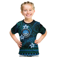 FSM Culture Day Kid T Shirt Tribal Pattern Ocean Version LT01 Blue - Polynesian Pride