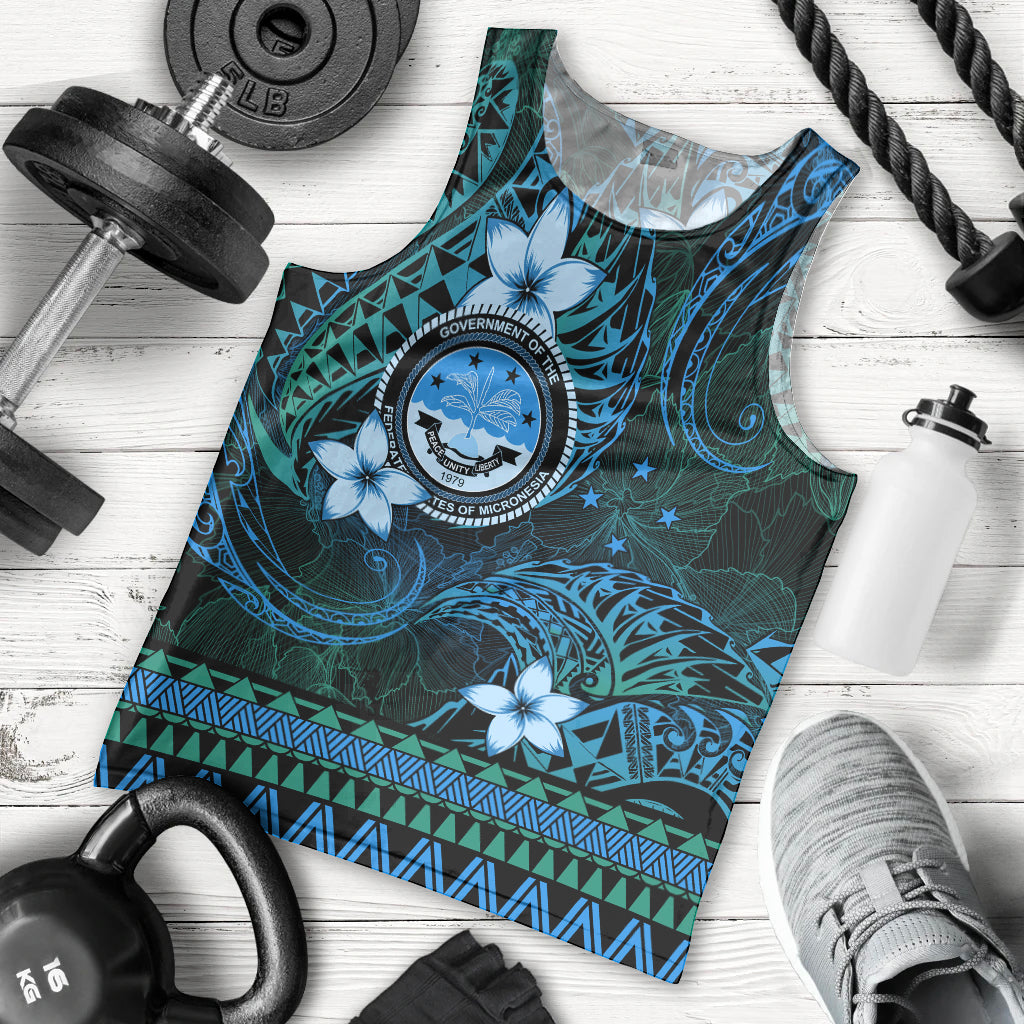 FSM Culture Day Men Tank Top Tribal Pattern Ocean Version LT01 - Polynesian Pride