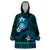 FSM Culture Day Wearable Blanket Hoodie Tribal Pattern Ocean Version LT01 One Size Blue - Polynesian Pride