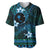 FSM Chuuk State Baseball Jersey Tribal Pattern Ocean Version LT01 Blue - Polynesian Pride