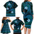 FSM Chuuk State Family Matching Long Sleeve Bodycon Dress and Hawaiian Shirt Tribal Pattern Ocean Version LT01 - Polynesian Pride