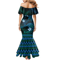 FSM Chuuk State Family Matching Mermaid Dress and Hawaiian Shirt Tribal Pattern Ocean Version LT01 - Polynesian Pride
