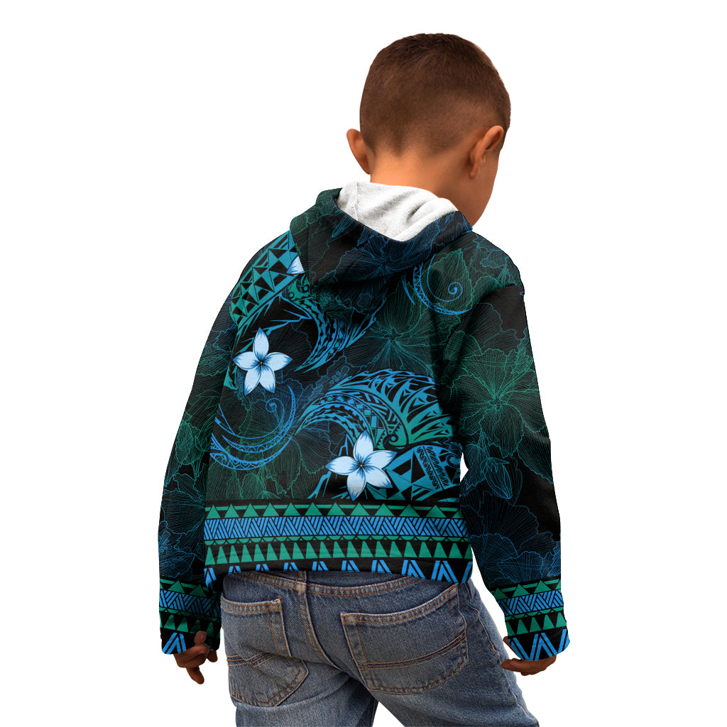 FSM Chuuk State Kid Hoodie Tribal Pattern Ocean Version LT01 - Polynesian Pride