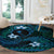 FSM Chuuk State Round Carpet Tribal Pattern Ocean Version