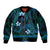 FSM Kosrae State Bomber Jacket Tribal Pattern Ocean Version LT01 Unisex Blue - Polynesian Pride