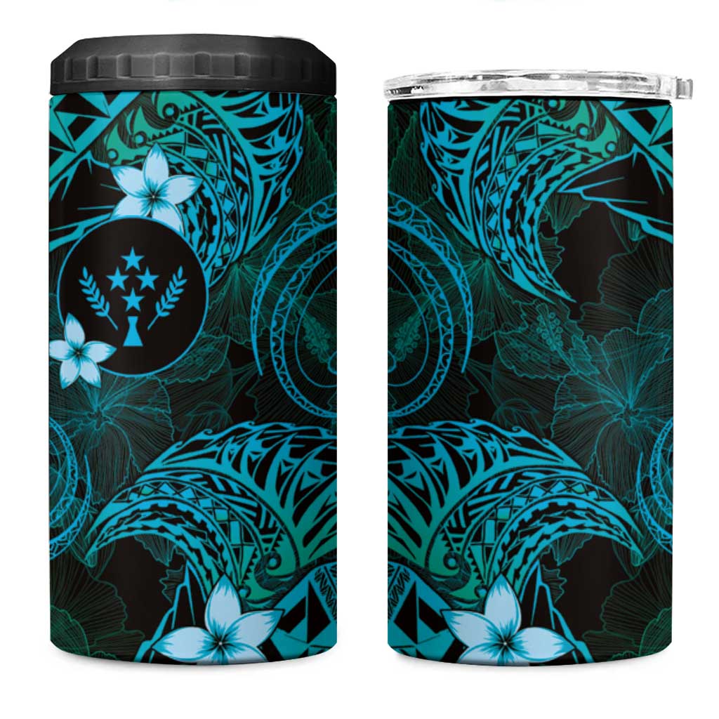 FSM Kosrae State 4 in 1 Can Cooler Tumbler Tribal Pattern Ocean Version