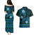 FSM Kosrae State Couples Matching Puletasi and Hawaiian Shirt Tribal Pattern Ocean Version LT01 - Polynesian Pride