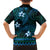 FSM Kosrae State Family Matching Off Shoulder Long Sleeve Dress and Hawaiian Shirt Tribal Pattern Ocean Version LT01 - Polynesian Pride