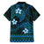 FSM Kosrae State Family Matching Summer Maxi Dress and Hawaiian Shirt Tribal Pattern Ocean Version LT01 - Polynesian Pride