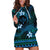 FSM Kosrae State Hoodie Dress Tribal Pattern Ocean Version LT01 Blue - Polynesian Pride