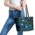 FSM Kosrae State Leather Tote Bag Tribal Pattern Ocean Version