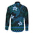 FSM Kosrae State Long Sleeve Button Shirt Tribal Pattern Ocean Version LT01 - Polynesian Pride