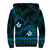 FSM Kosrae State Sherpa Hoodie Tribal Pattern Ocean Version LT01 - Polynesian Pride